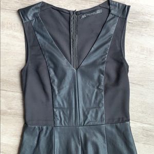 Faux Leather Shorts Romper